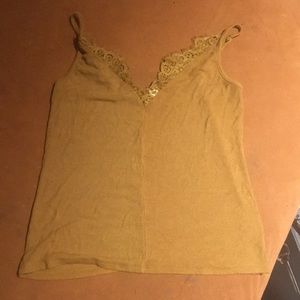 lace mustard//tan tank